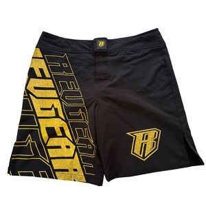 Revgear MMA Combat Training Shorts Mens Large Black & Gold Fight Gear Boxing‎